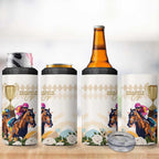 Australia Cup Caulfield Horse Racing 4 in 1 Can Cooler Tumbler Champion Trophy Mix White Roses - Aussie Hoodie