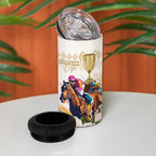 Australia Cup Caulfield Horse Racing 4 in 1 Can Cooler Tumbler Champion Trophy Mix White Roses - Aussie Hoodie