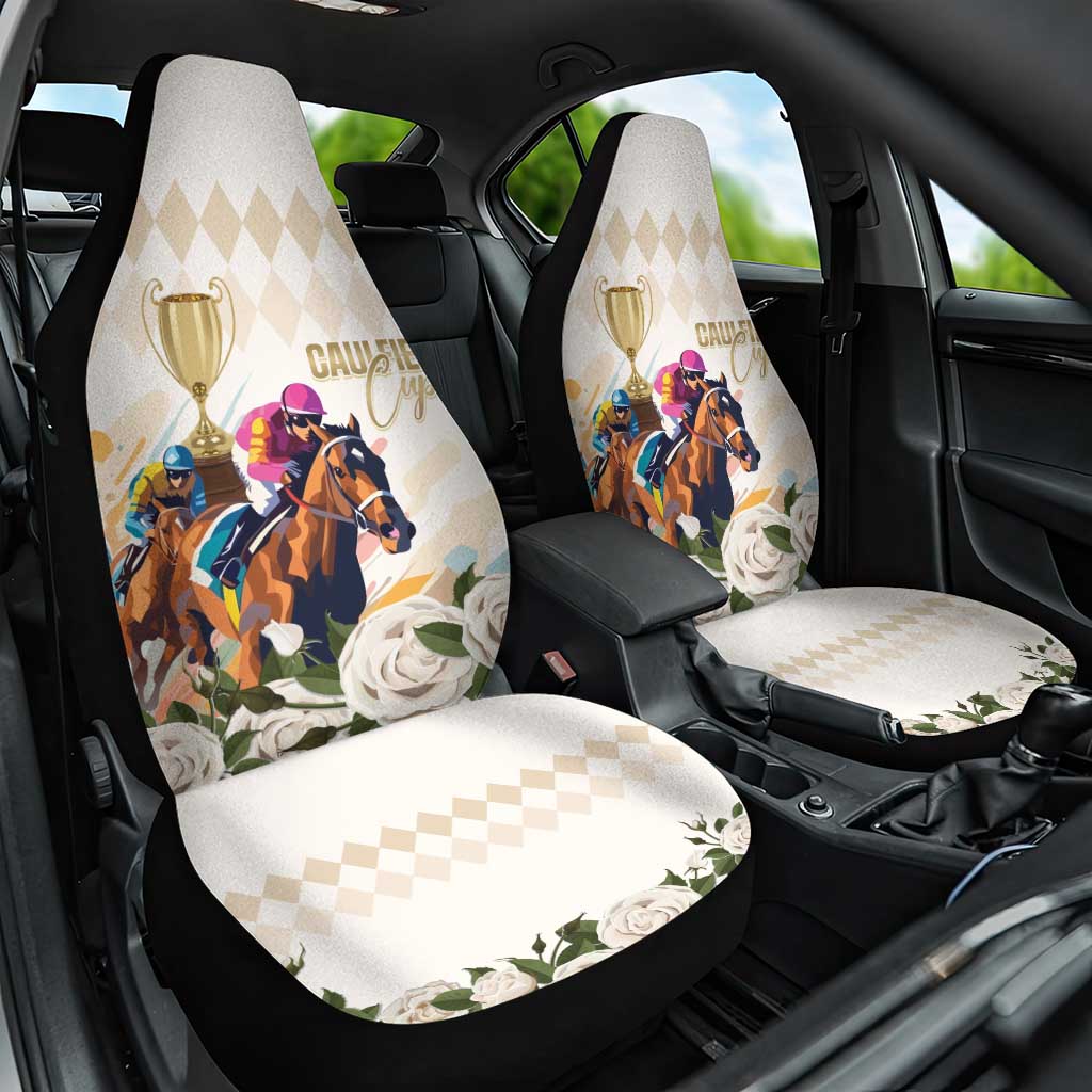 Australia Cup Caulfield Horse Racing Car Seat Cover Champion Trophy Mix White Roses - Aussie Hoodie