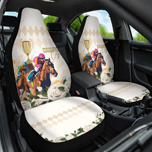 Australia Cup Caulfield Horse Racing Car Seat Cover Champion Trophy Mix White Roses - Aussie Hoodie