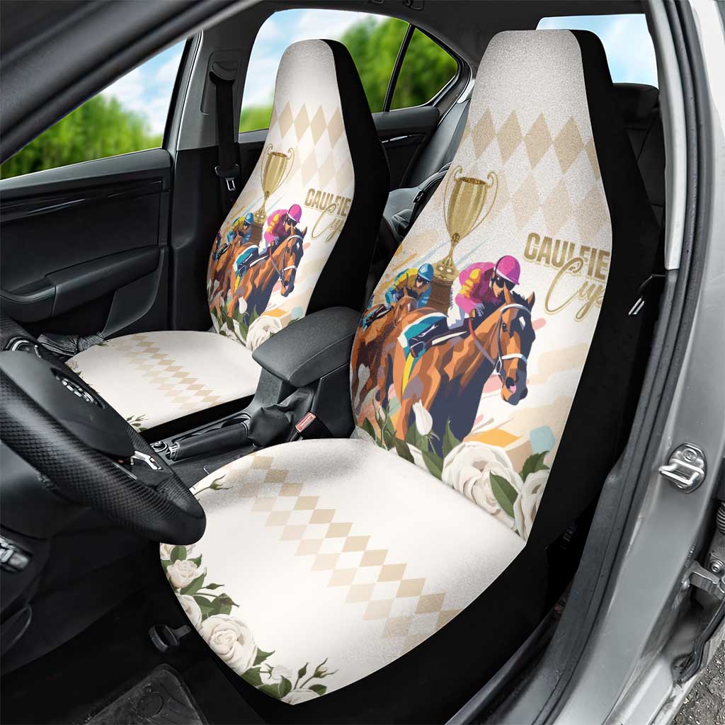 Australia Cup Caulfield Horse Racing Car Seat Cover Champion Trophy Mix White Roses - Aussie Hoodie