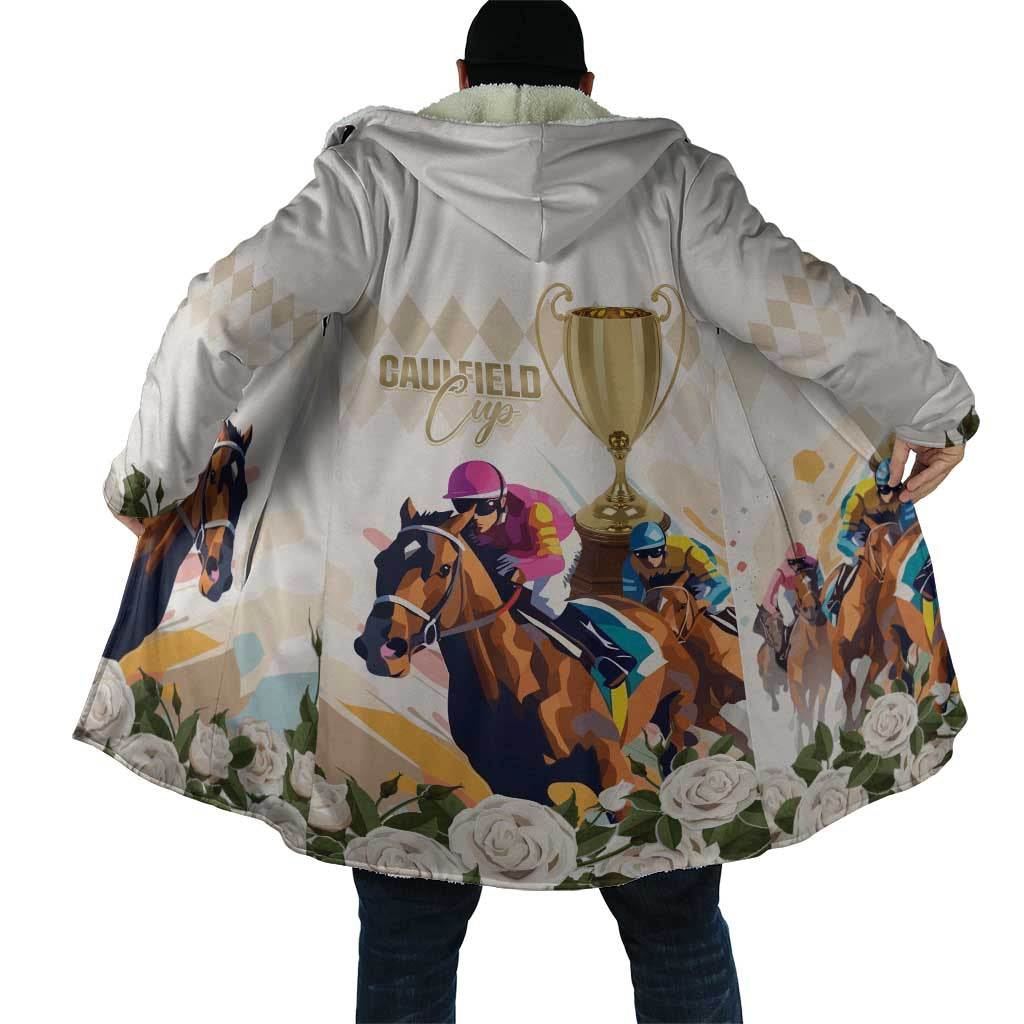 Australia Cup Caulfield Horse Racing Cloak Champion Trophy Mix White Roses - Aussie Hoodie