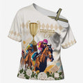 Australia Cup Caulfield Horse Racing Cross Shoulder Shirt Champion Trophy Mix White Roses - Aussie Hoodie