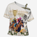 Australia Cup Caulfield Horse Racing Cross Shoulder Shirt Champion Trophy Mix White Roses - Aussie Hoodie