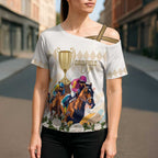 Australia Cup Caulfield Horse Racing Cross Shoulder Shirt Champion Trophy Mix White Roses - Aussie Hoodie