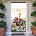 Australia Cup Caulfield Horse Racing Door Cover Champion Trophy Mix White Roses - Aussie Hoodie