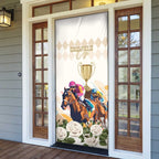 Australia Cup Caulfield Horse Racing Door Cover Champion Trophy Mix White Roses - Aussie Hoodie