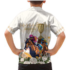 Australia Cup Caulfield Horse Racing Family Matching Mermaid Dress and Hawaiian Shirt Champion Trophy Mix White Roses - Aussie Hoodie