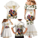 Australia Cup Caulfield Horse Racing Family Matching Mermaid Dress and Hawaiian Shirt Champion Trophy Mix White Roses - Aussie Hoodie
