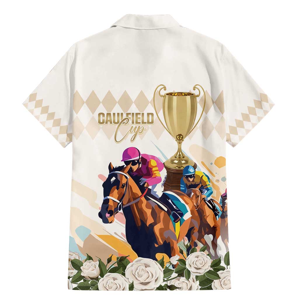 Australia Cup Caulfield Horse Racing Family Matching Mermaid Dress and Hawaiian Shirt Champion Trophy Mix White Roses - Aussie Hoodie