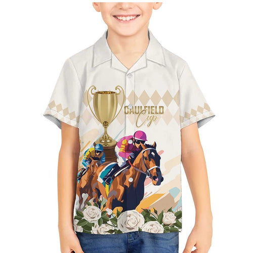 Australia Cup Caulfield Horse Racing Family Matching Mermaid Dress and Hawaiian Shirt Champion Trophy Mix White Roses - Aussie Hoodie
