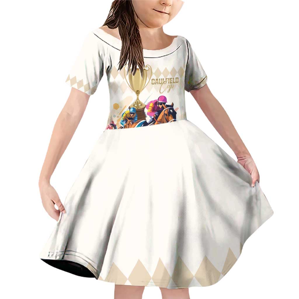Australia Cup Caulfield Horse Racing Family Matching Off Shoulder Short Dress and Hawaiian Shirt Champion Trophy Mix White Roses - Aussie Hoodie