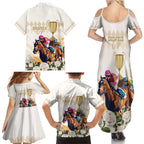 Australia Cup Caulfield Horse Racing Family Matching Summer Maxi Dress and Hawaiian Shirt Champion Trophy Mix White Roses - Aussie Hoodie