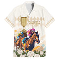 Australia Cup Caulfield Horse Racing Family Matching Summer Maxi Dress and Hawaiian Shirt Champion Trophy Mix White Roses - Aussie Hoodie