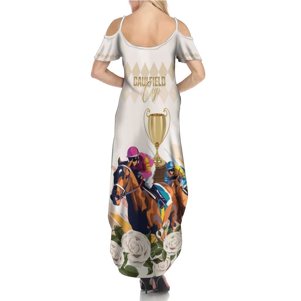 Australia Cup Caulfield Horse Racing Family Matching Summer Maxi Dress and Hawaiian Shirt Champion Trophy Mix White Roses - Aussie Hoodie