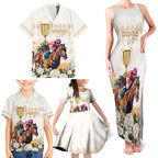 Australia Cup Caulfield Horse Racing Family Matching Tank Maxi Dress and Hawaiian Shirt Champion Trophy Mix White Roses - Aussie Hoodie