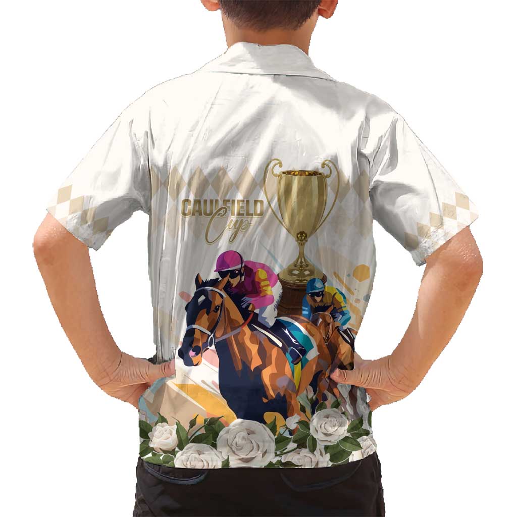 Australia Cup Caulfield Horse Racing Family Matching Tank Maxi Dress and Hawaiian Shirt Champion Trophy Mix White Roses - Aussie Hoodie