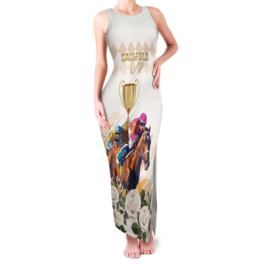 Australia Cup Caulfield Horse Racing Family Matching Tank Maxi Dress and Hawaiian Shirt Champion Trophy Mix White Roses - Aussie Hoodie