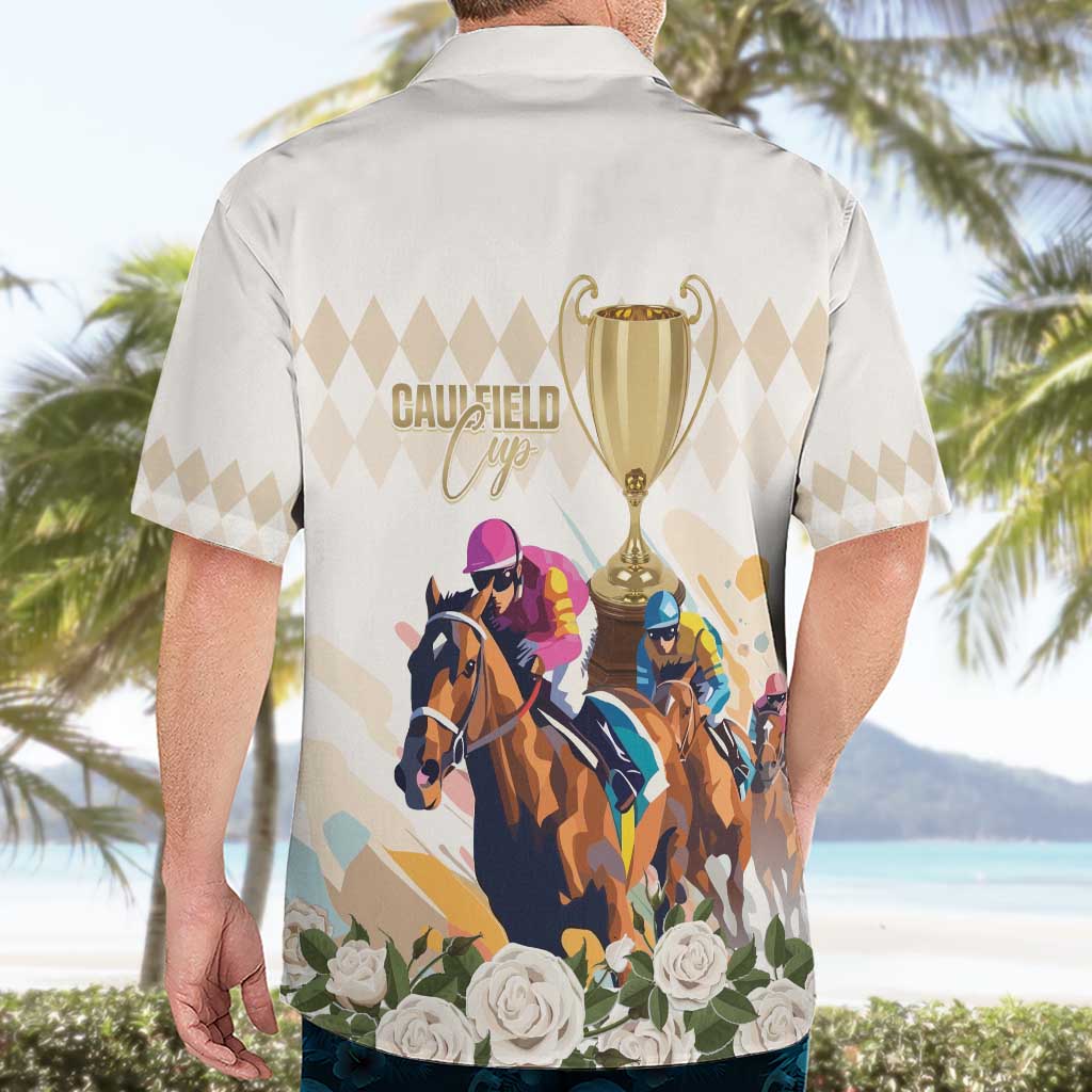 Australia Cup Caulfield Horse Racing Hawaiian Shirt Champion Trophy Mix White Roses - Aussie Hoodie