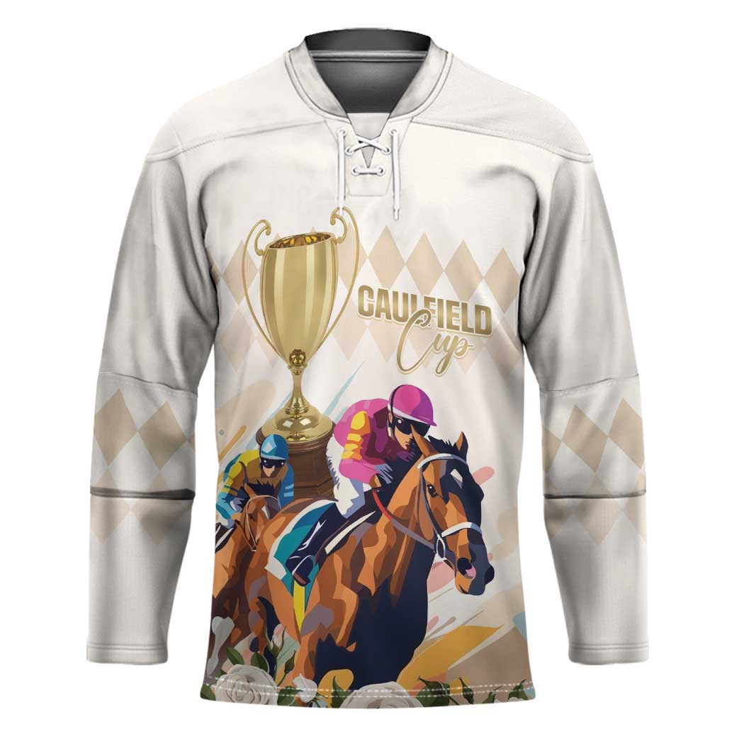 Australia Cup Caulfield Horse Racing Hockey Jersey Champion Trophy Mix White Roses - Aussie Hoodie
