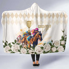 Australia Cup Caulfield Horse Racing Hooded Blanket Champion Trophy Mix White Roses - Aussie Hoodie