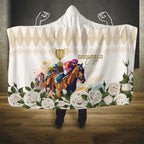Australia Cup Caulfield Horse Racing Hooded Blanket Champion Trophy Mix White Roses - Aussie Hoodie