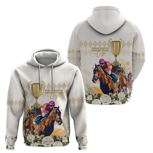 Australia Cup Caulfield Horse Racing Hoodie Champion Trophy Mix White Roses - Aussie Hoodie