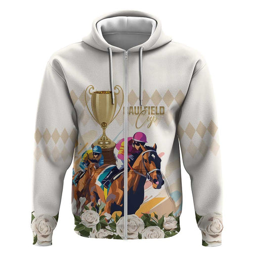 Australia Cup Caulfield Horse Racing Hoodie Champion Trophy Mix White Roses - Aussie Hoodie