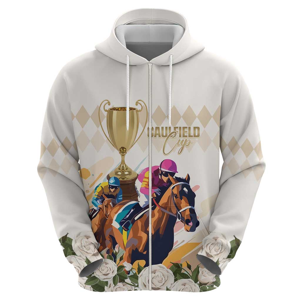 Australia Cup Caulfield Horse Racing Hoodie Champion Trophy Mix White Roses - Aussie Hoodie