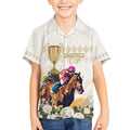Australia Cup Caulfield Horse Racing Kid Hawaiian Shirt Champion Trophy Mix White Roses - Aussie Hoodie