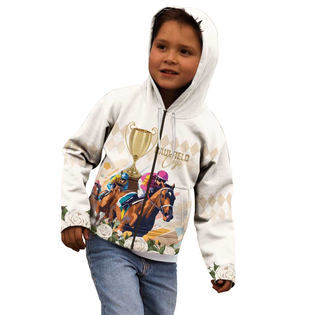 Australia Cup Caulfield Horse Racing Kid Hoodie Champion Trophy Mix White Roses - Aussie Hoodie