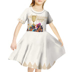 Australia Cup Caulfield Horse Racing Kid Short Sleeve Dress Champion Trophy Mix White Roses - Aussie Hoodie