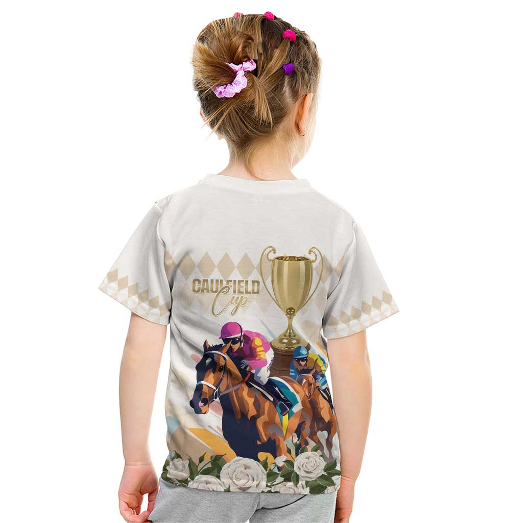 Australia Cup Caulfield Horse Racing Kid T Shirt Champion Trophy Mix White Roses - Aussie Hoodie