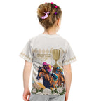 Australia Cup Caulfield Horse Racing Kid T Shirt Champion Trophy Mix White Roses - Aussie Hoodie