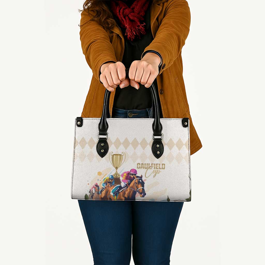 Australia Cup Caulfield Horse Racing Leather Bag Champion Trophy Mix White Roses - Aussie Hoodie
