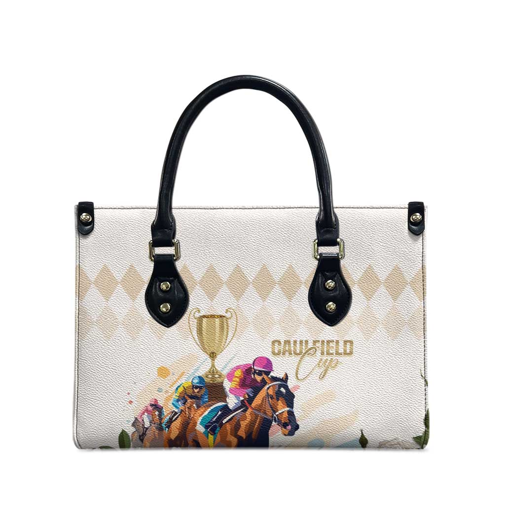 Australia Cup Caulfield Horse Racing Leather Bag Champion Trophy Mix White Roses - Aussie Hoodie