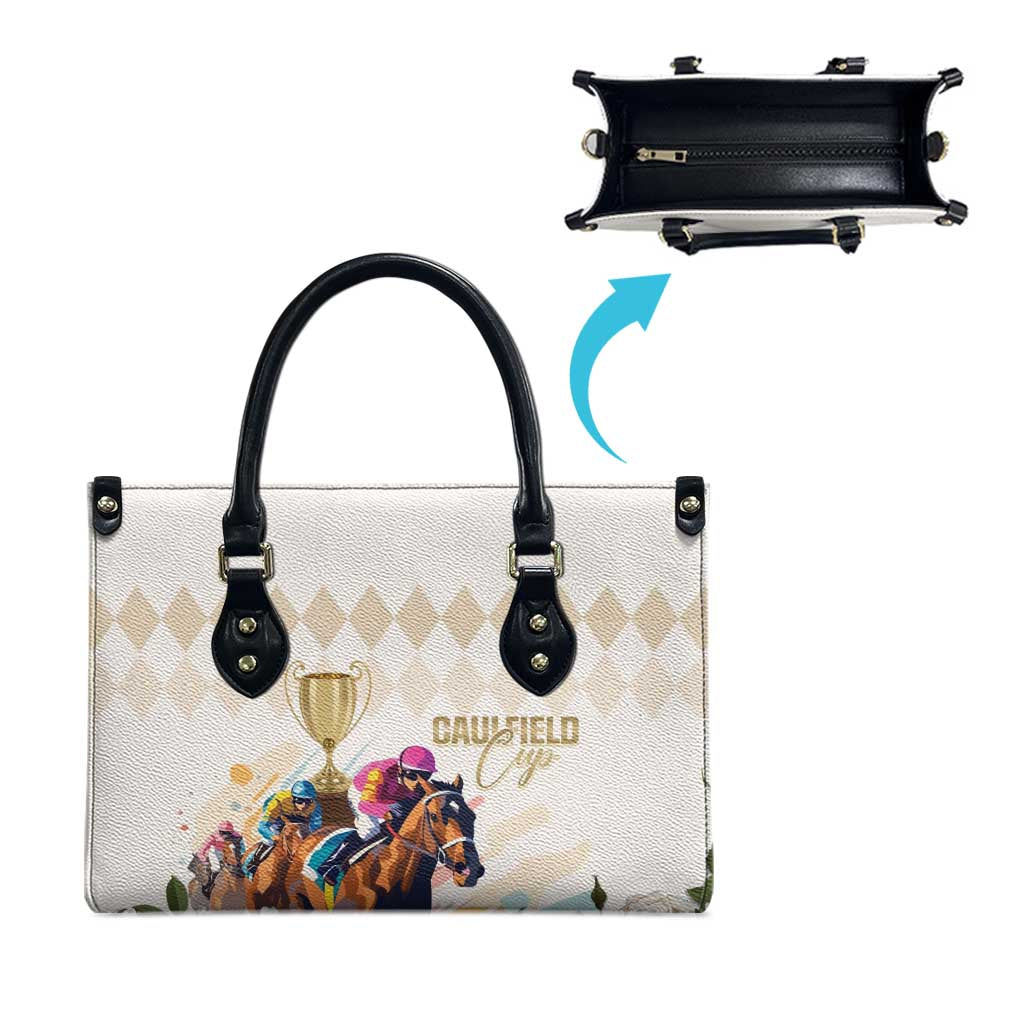Australia Cup Caulfield Horse Racing Leather Bag Champion Trophy Mix White Roses - Aussie Hoodie