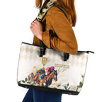 Australia Cup Caulfield Horse Racing Leather Tote Bag Champion Trophy Mix White Roses - Aussie Hoodie