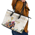 Australia Cup Caulfield Horse Racing Leather Tote Bag Champion Trophy Mix White Roses - Aussie Hoodie