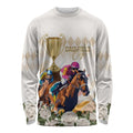 Australia Cup Caulfield Horse Racing Long Sleeve Shirt Champion Trophy Mix White Roses - Aussie Hoodie