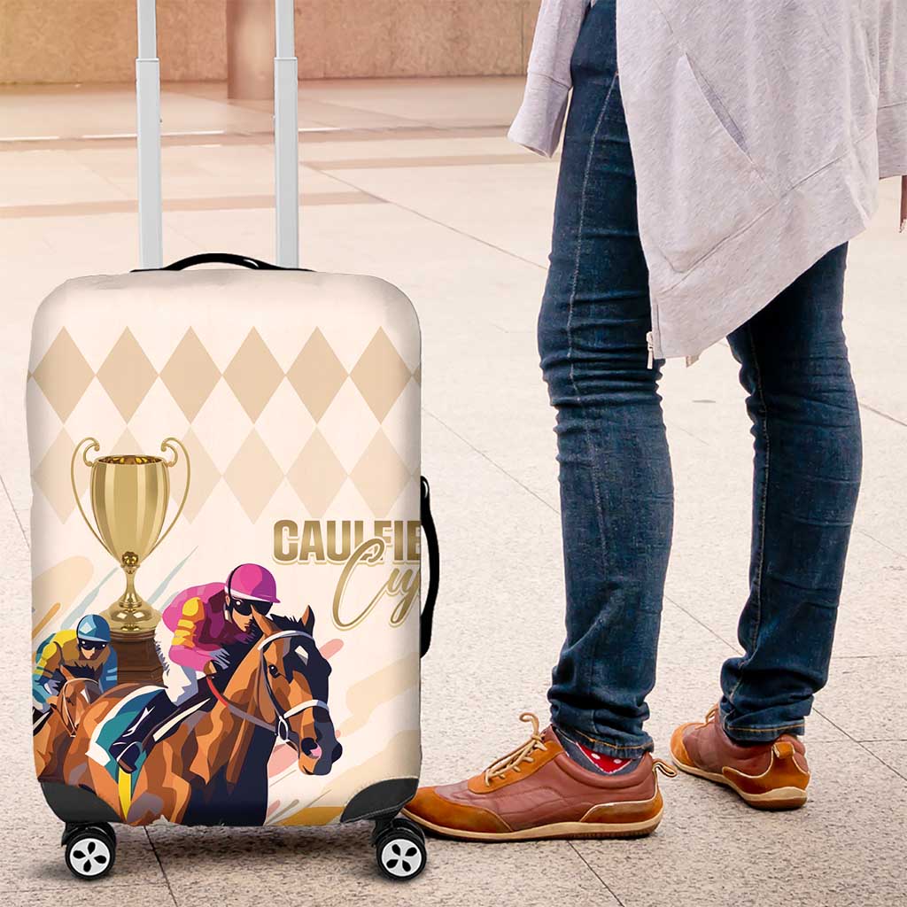 Australia Cup Caulfield Horse Racing Luggage Cover Champion Trophy Mix White Roses - Aussie Hoodie