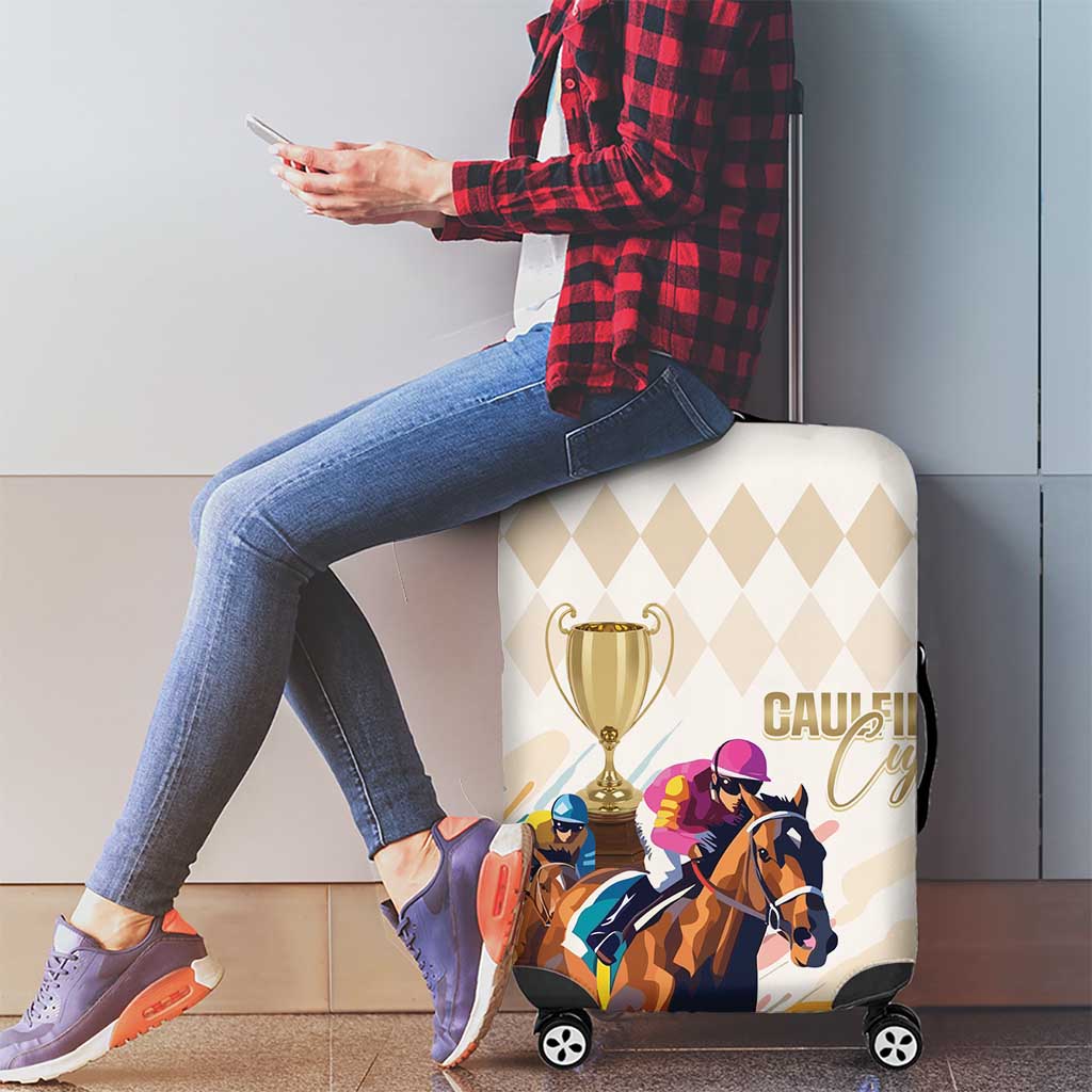 Australia Cup Caulfield Horse Racing Luggage Cover Champion Trophy Mix White Roses - Aussie Hoodie