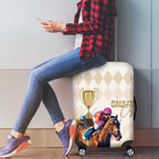 Australia Cup Caulfield Horse Racing Luggage Cover Champion Trophy Mix White Roses - Aussie Hoodie