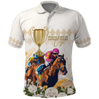 Australia Cup Caulfield Horse Racing Polo Shirt Champion Trophy Mix White Roses - Aussie Hoodie