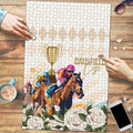 Australia Cup Caulfield Horse Racing Puzzle Champion Trophy Mix White Roses - Aussie Hoodie