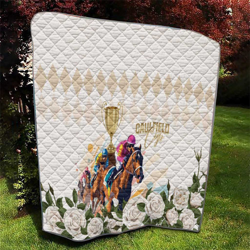 Australia Cup Caulfield Horse Racing Quilt Champion Trophy Mix White Roses - Aussie Hoodie