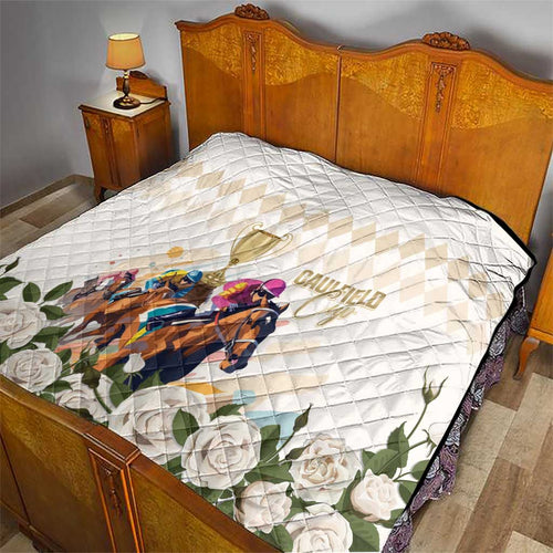 Australia Cup Caulfield Horse Racing Quilt Champion Trophy Mix White Roses - Aussie Hoodie