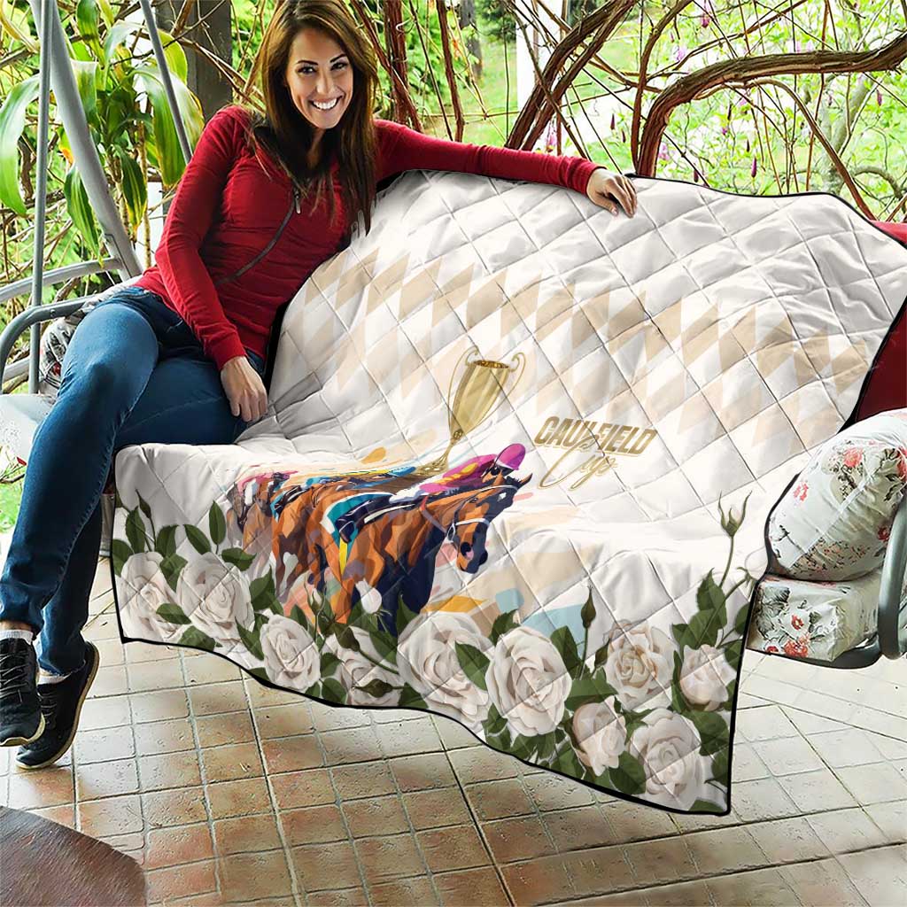 Australia Cup Caulfield Horse Racing Quilt Champion Trophy Mix White Roses - Aussie Hoodie