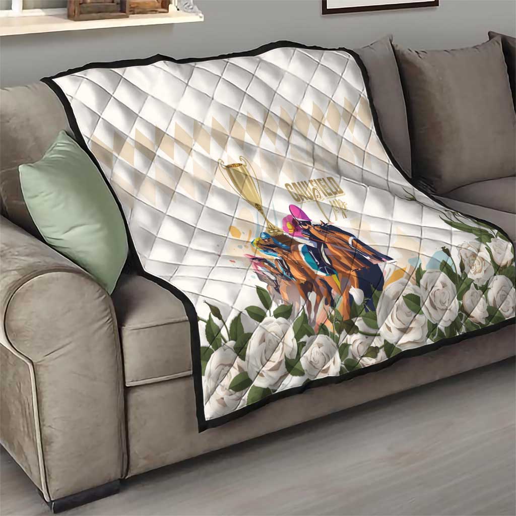 Australia Cup Caulfield Horse Racing Quilt Champion Trophy Mix White Roses - Aussie Hoodie