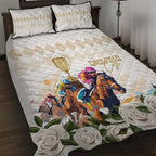 Australia Cup Caulfield Horse Racing Quilt Bed Set Champion Trophy Mix White Roses - Aussie Hoodie